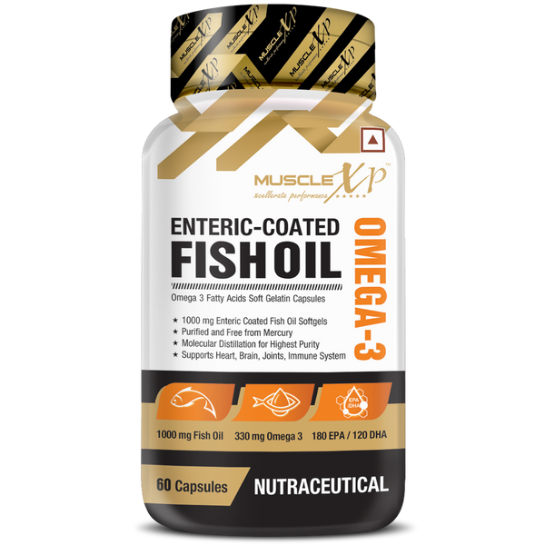 Omega 3 Fish Oil 1000 mg (180mg EPA and 120mg DHA), 60 Enteric Coated Softgels