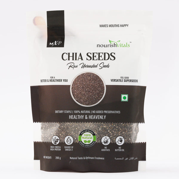 NourishVitals Chia Raw Unroasted Seeds, 200g