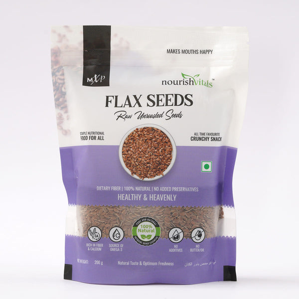NourishVitals Flax Seeds Raw Unroasted Seeds, 200g