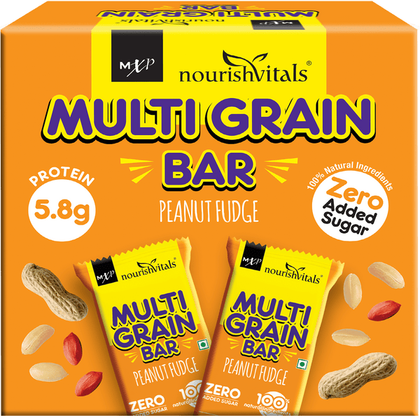 NourishVitals Multi Grain Peanut Fudge Bar, 200g