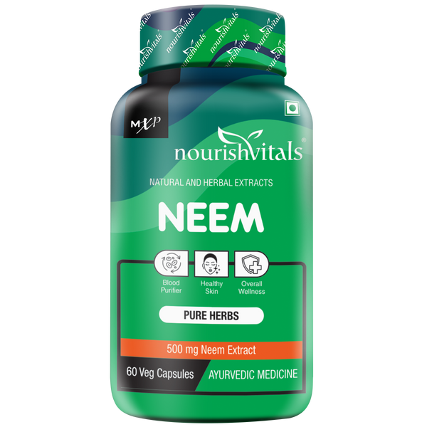 NourishVitals Neem Pure Herbs, 60 Veg Capsules