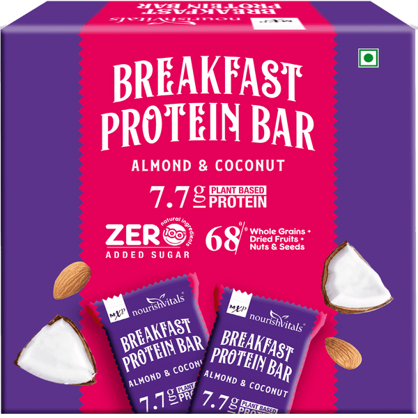 NourishVitals Almond & Coconut Breakfast Protein Bar, 275g