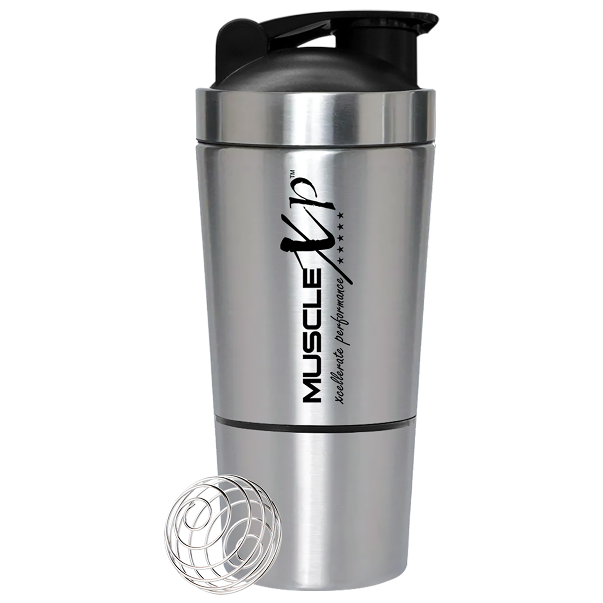 Gym Shaker Classic XP Mixer Stainless Steel Shaker with Compartment, 5