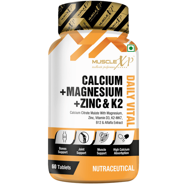 Calcium + Magnesium + Zinc & K2 Daily Vital, 60 Tablets