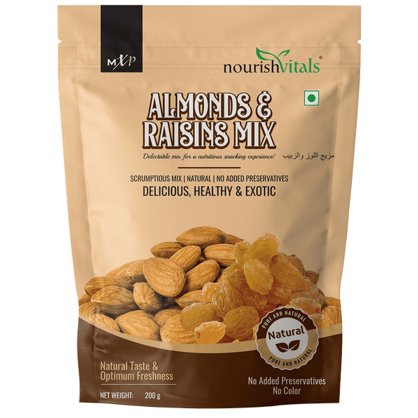 NourishVitals Almonds And Raisins Mix, 200g