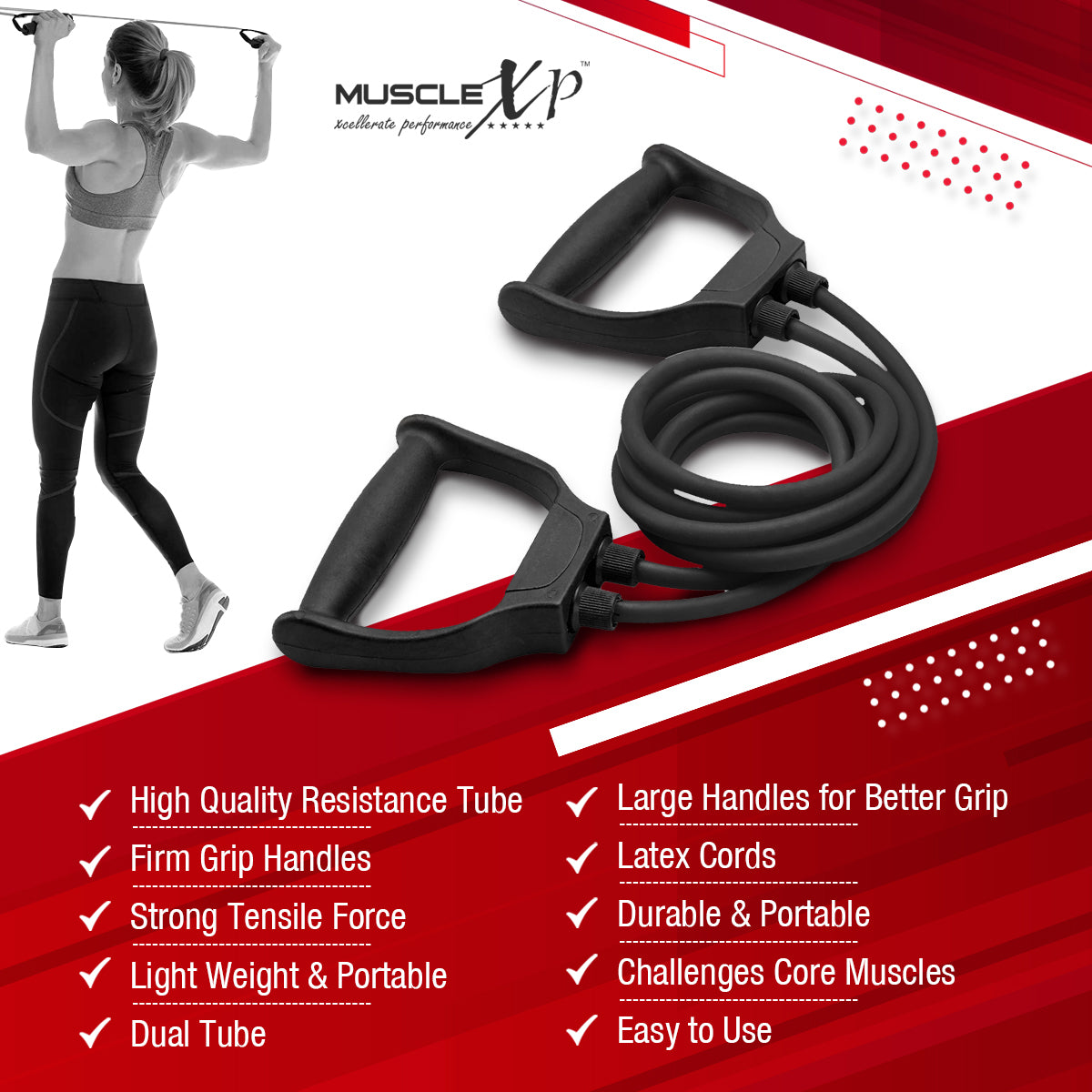 DrFitness Double Toning Tube Latex Tube MuscleXP