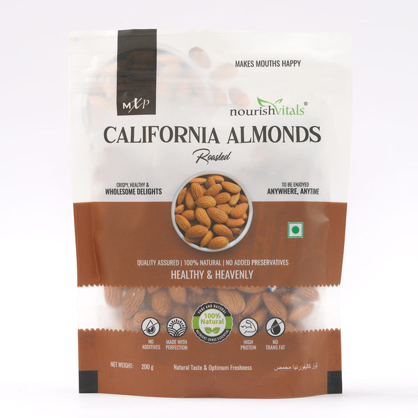 NourishVitals California Roasted Almonds, 200g