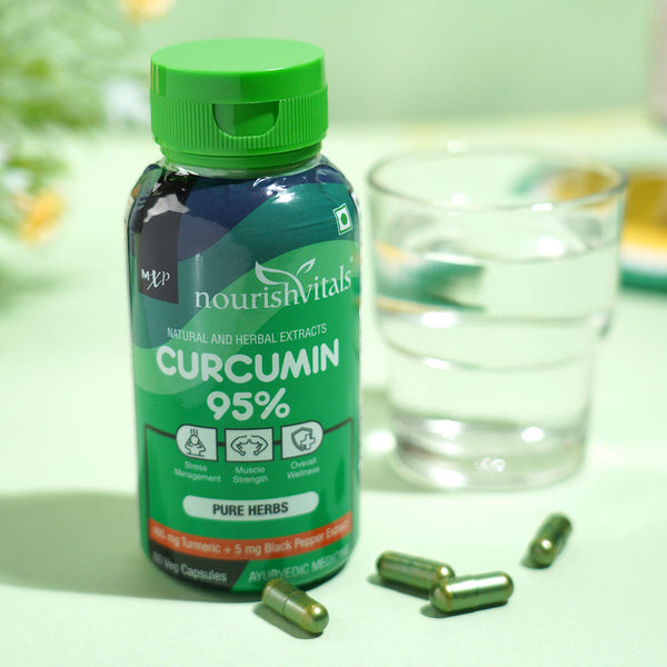 NourishVitals Curcumin 95% Pure Herbs, 60 Veg Capsules