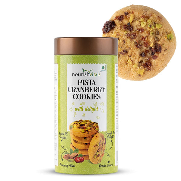 NourishVitals Pista Cranberry Cookies, 120g