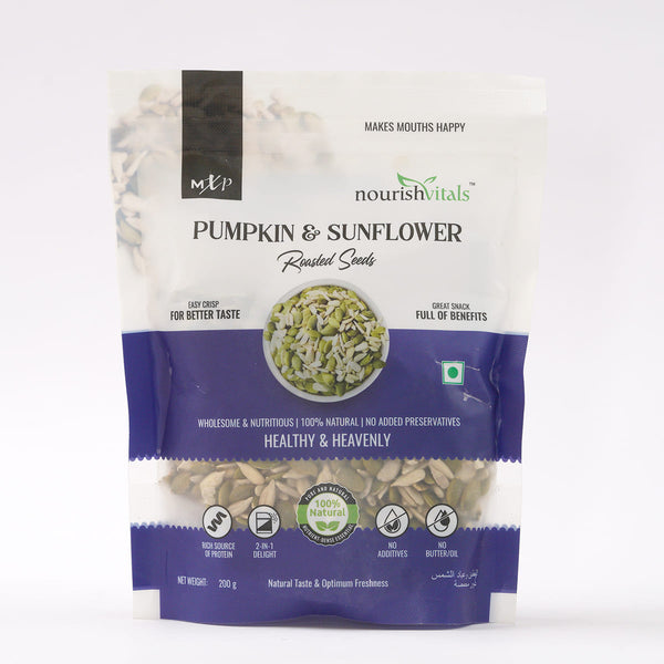 NourishVitals Pumpkin and Sunflower Roasted Seeds, 200g