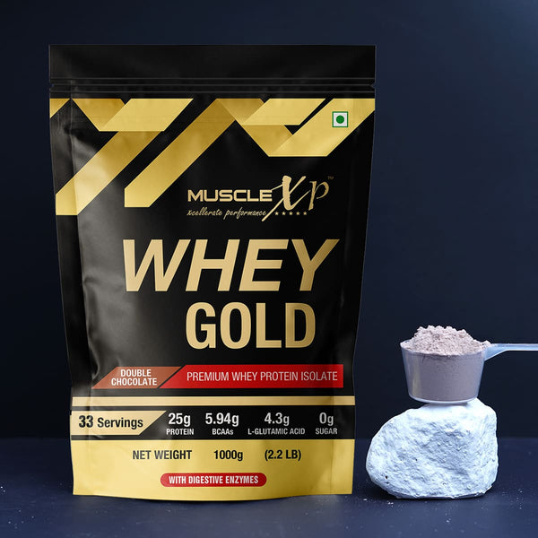 Whey Gold Protein With Digestive Enzymes, Double Chocolate, 1kg (Pouch)