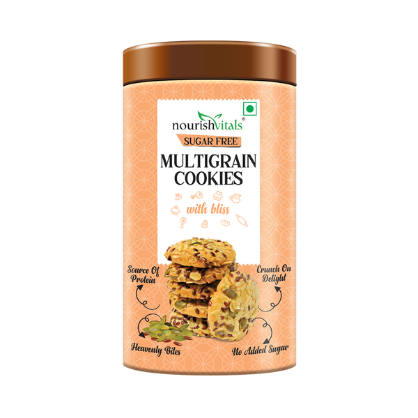 NourishVitals Sugar Free Multigrain Cookies, 120g
