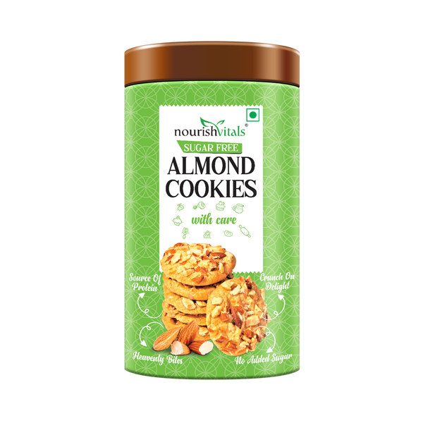 NourishVitals Sugar Free Almond Cookies, 120g