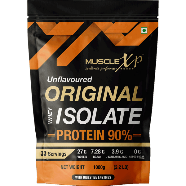 Original Whey Isolate Protein 90% With Digestive Enzyme, 1Kg (Pouch)