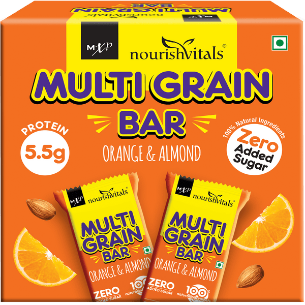 NourishVitals Multi Grain Orange & Almond, 200g