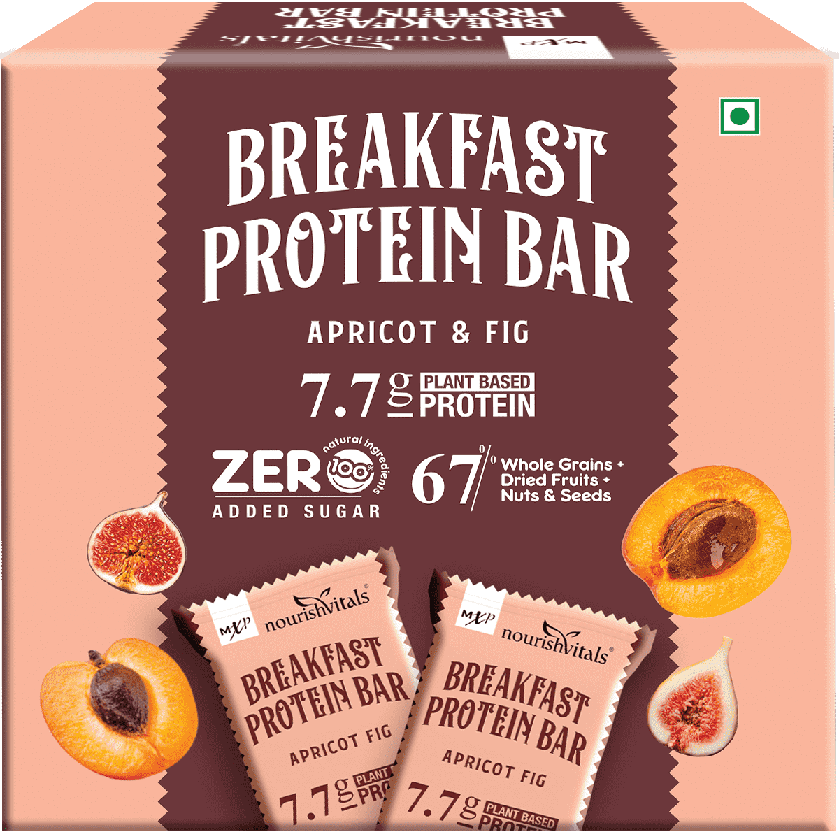 NourishVitals Apricot Fig Protein Breakfast Bar , 275g MuscleXP