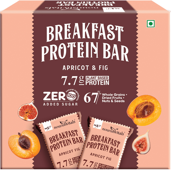 NourishVitals Apricot Fig Protein Breakfast Bar , 275g