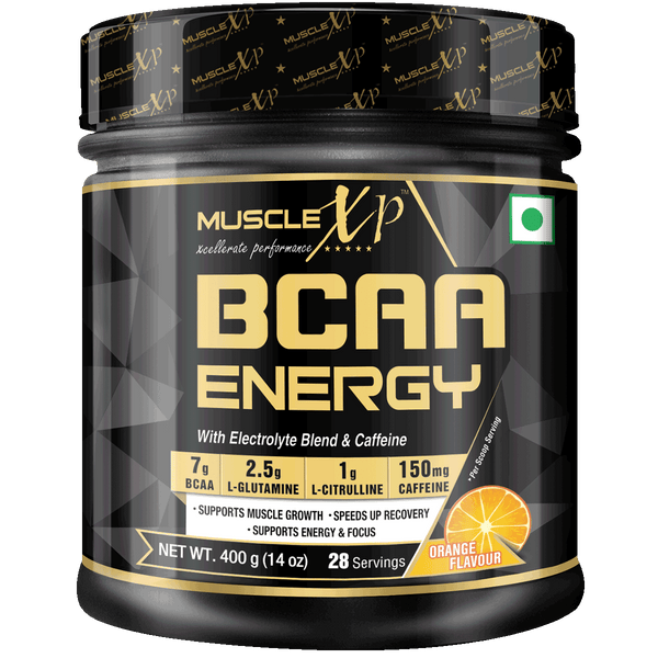 BCAA Energy With Electrolyte Blend & Caffeine, Orange, 400g (14 oz), 28 Servings