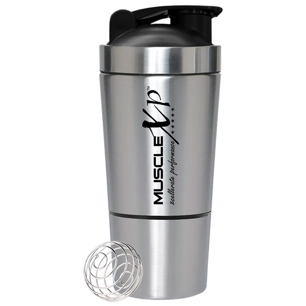 Gym Shaker Classic XP Mixer Stainless Steel Shaker with Compartment, 590 ml