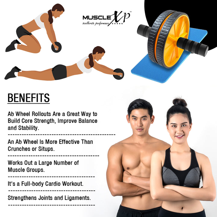 Ab Wheel Which Muscles DrFitness+ AB Wheel Roller With Knee Mat