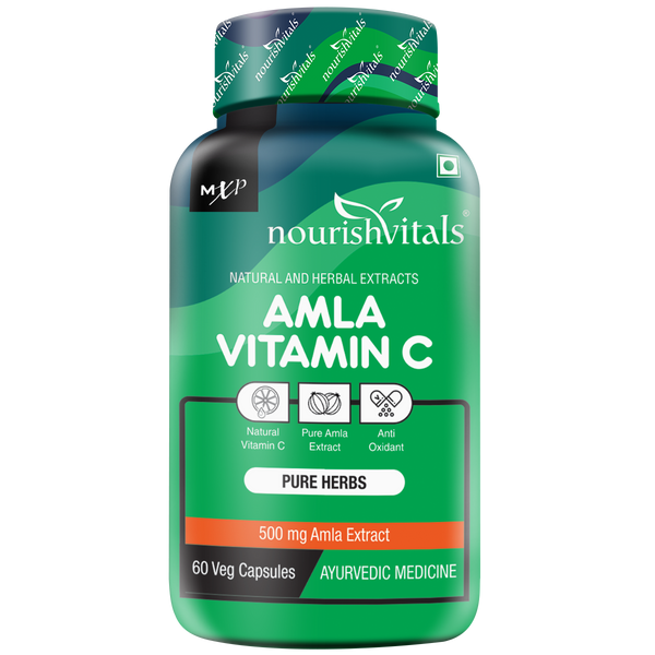 NourishVitals Amla Vitamin C Pure Herbs, 60 Veg Capsules
