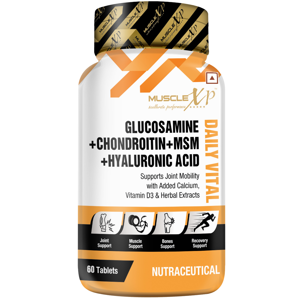 Glucosamine + Chondroitin + MSM + Hyaluronic Acid Daily Vital, 60 Tabl MuscleXP