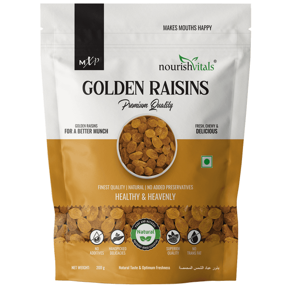 NourishVitals Golden Raisins Premium Quality, 200g