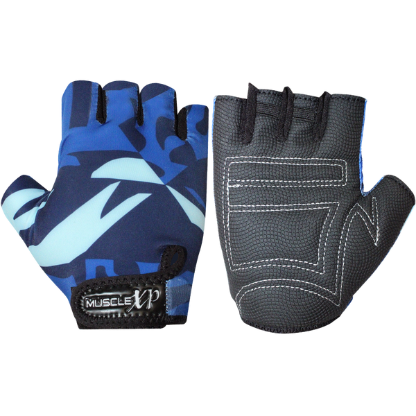 Stout Blue Unisex Fitness Sports Gym Gloves, (Blue & Black), 1 Pair