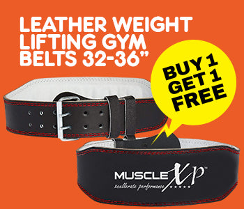 Leather Weight Lifting Gym Belts, M (32 – 36 Inches), Pack of 2