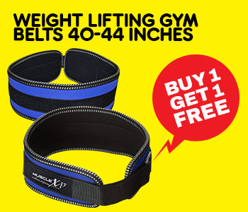 Weight Lifting Gym Belts (Blue Belt With Black Thread), XL (40 – 44 Inches), Pack of 2