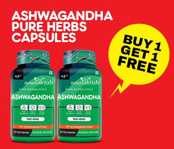 NourishVitals Ashwagandha Pure Herbs, 60 Veg Capsules, Pack of 2