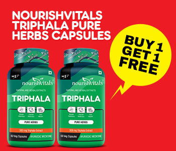 NourishVitals Triphala Pure Herbs, 60 Veg Capsules, Pack of 2