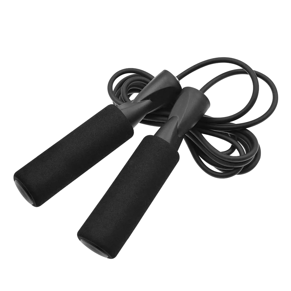 Skipping Rope with Foam Handles (Black) – MuscleXP