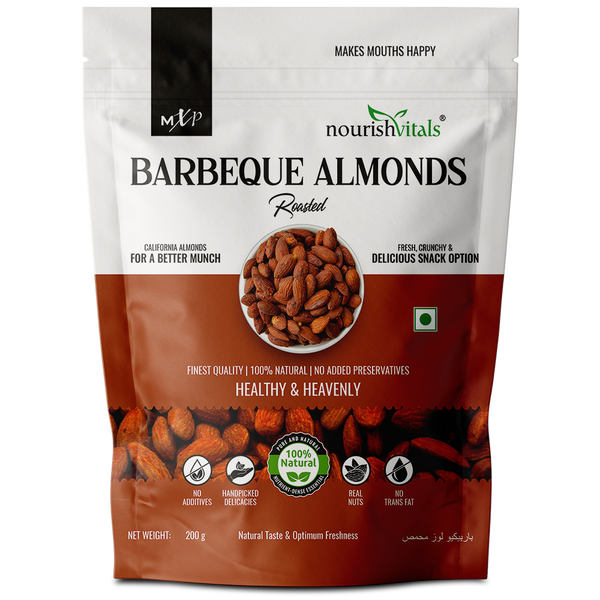 NourishVitals Barbeque Roasted Almonds, 200g